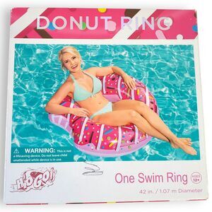 NEW H2OGO Inflatable Donut Swim Ring Pool Float 42 Inch Pink Sprinkles Sealed
